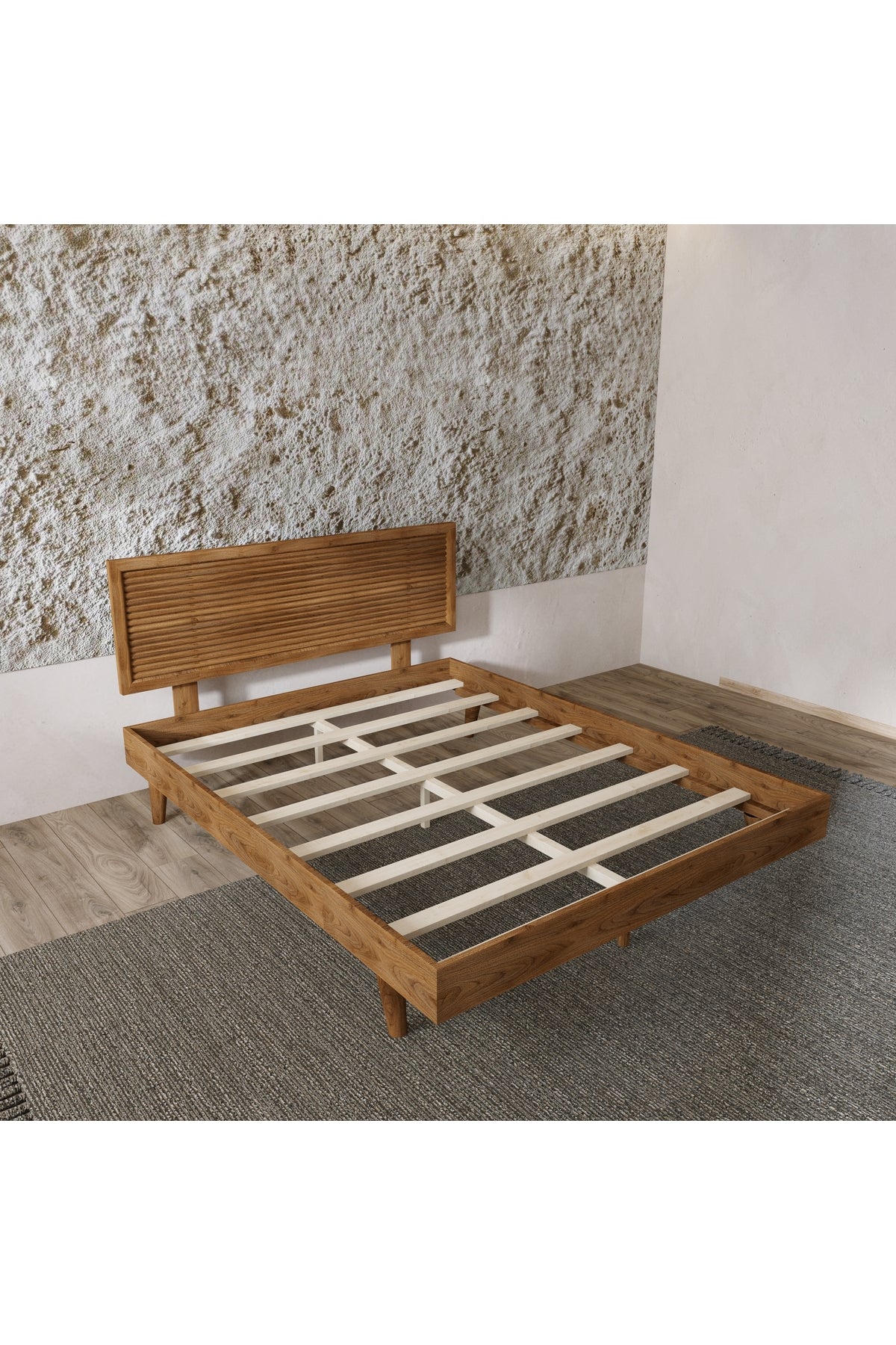 Ebruli Model Masif Ahşap Yatak Odası Seti 150x200 Ceviz