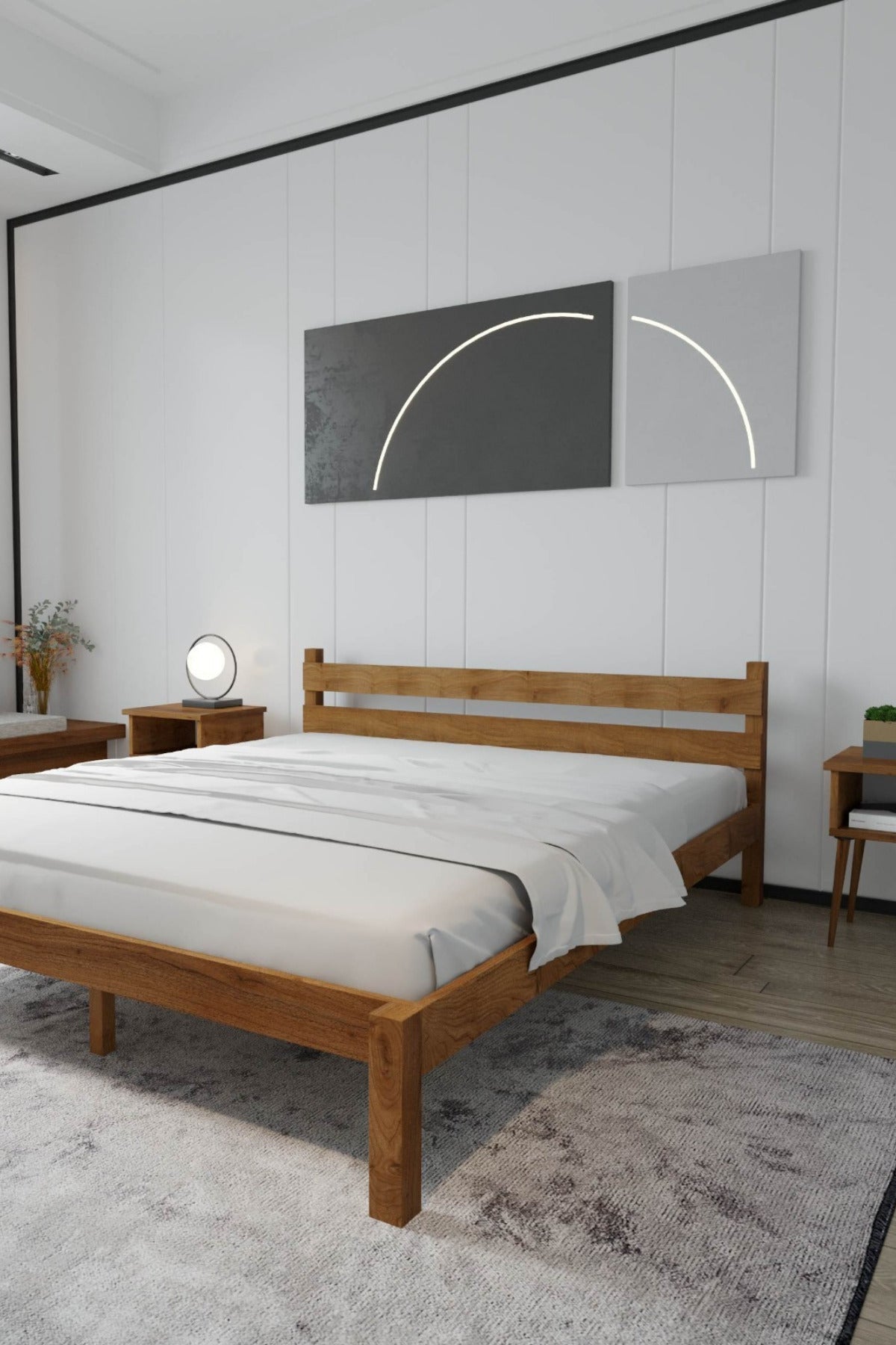 Letto Model Masif Ahşap Karyola 180x200 Doğal