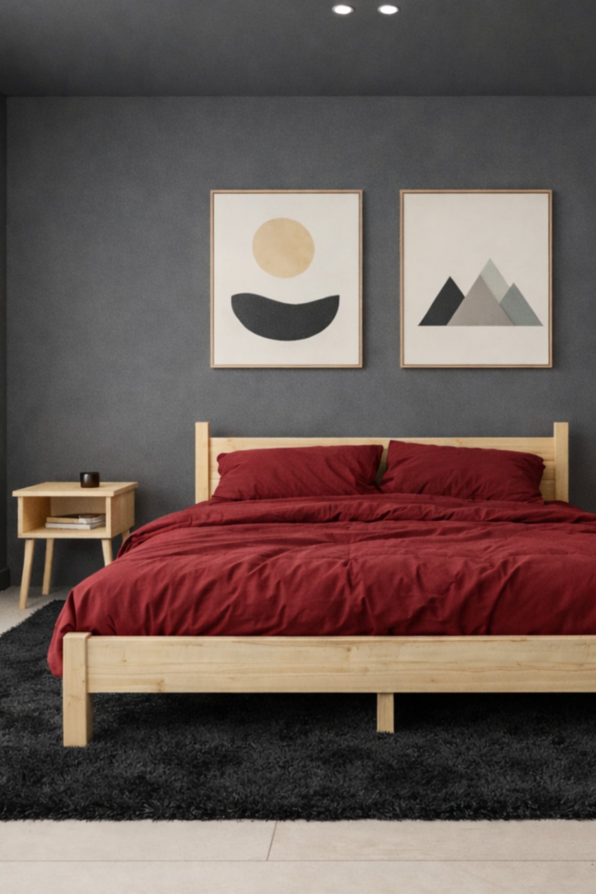 Mi̇rage Model Masif Ahşap Karyola 2 Adet Komodin 140x190 Doğal