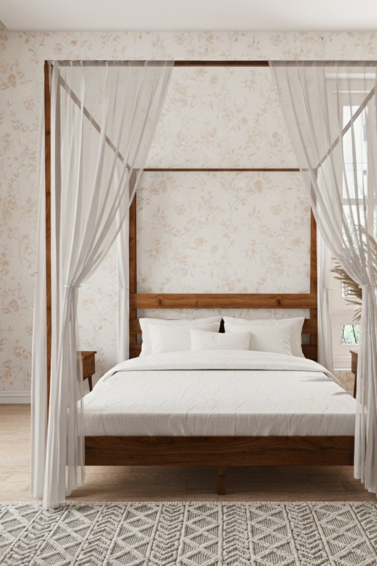 Natura Ci̇bi̇nli̇kli̇ Model Masif Ahşap Karyola 180x200 Doğal