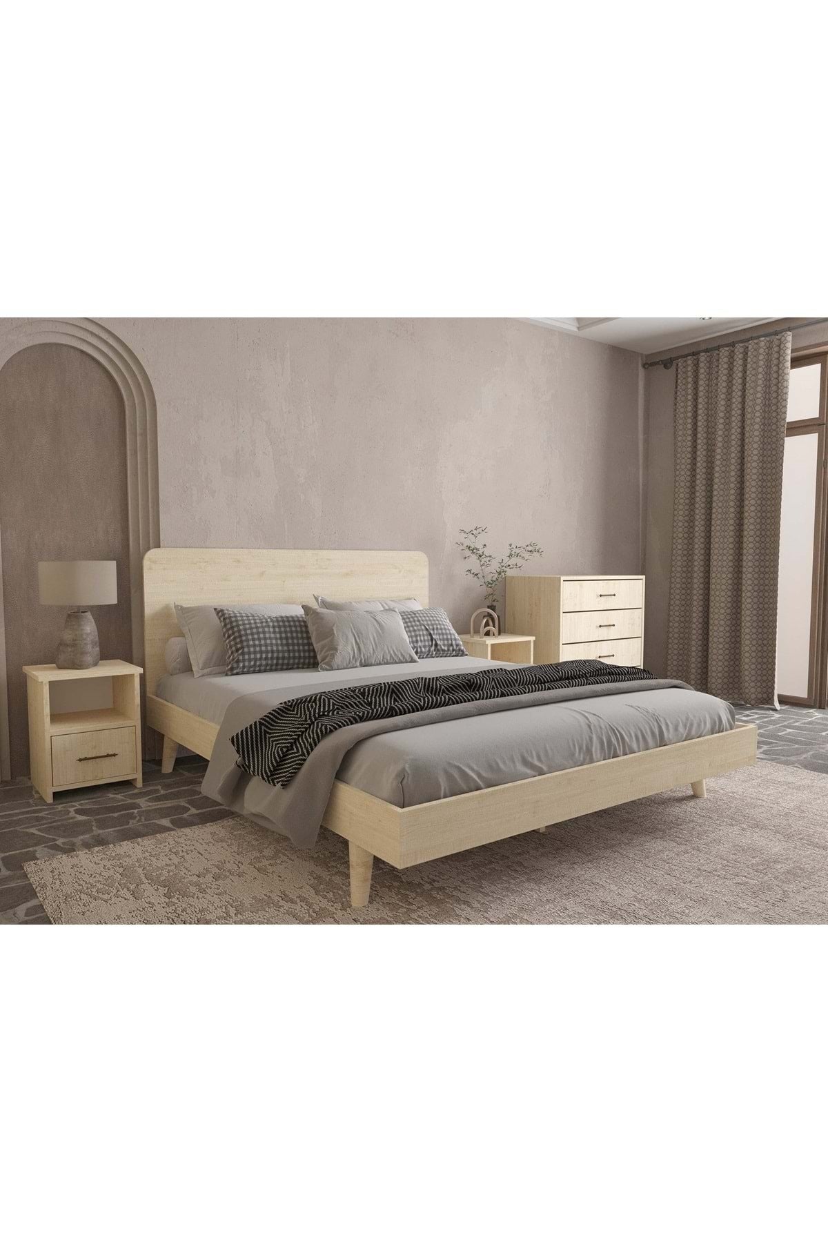 Softwood Masif Ahşap Yatak Odası Seti 140x200 Ceviz