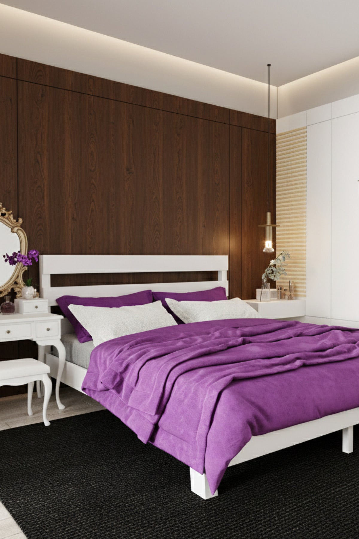 Natura New Model Masif Ahşap Karyola 90x190 Vernikli