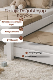 Canvas Model Masif Ahşap Karyola 100x200 Doğal