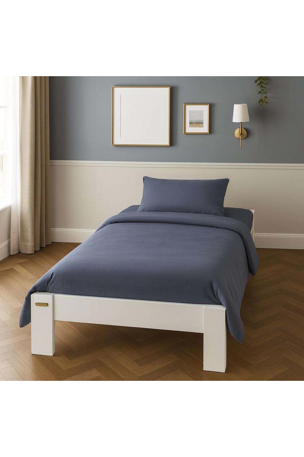 Stillo Başlıksız Tek Kişilik MDF Karyola 140x190 Beyaz
