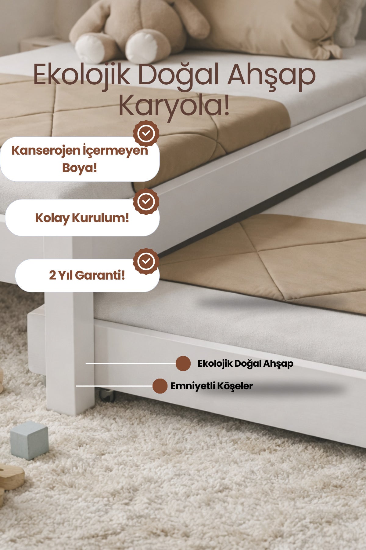 Canvas Model Masif Ahşap Karyola