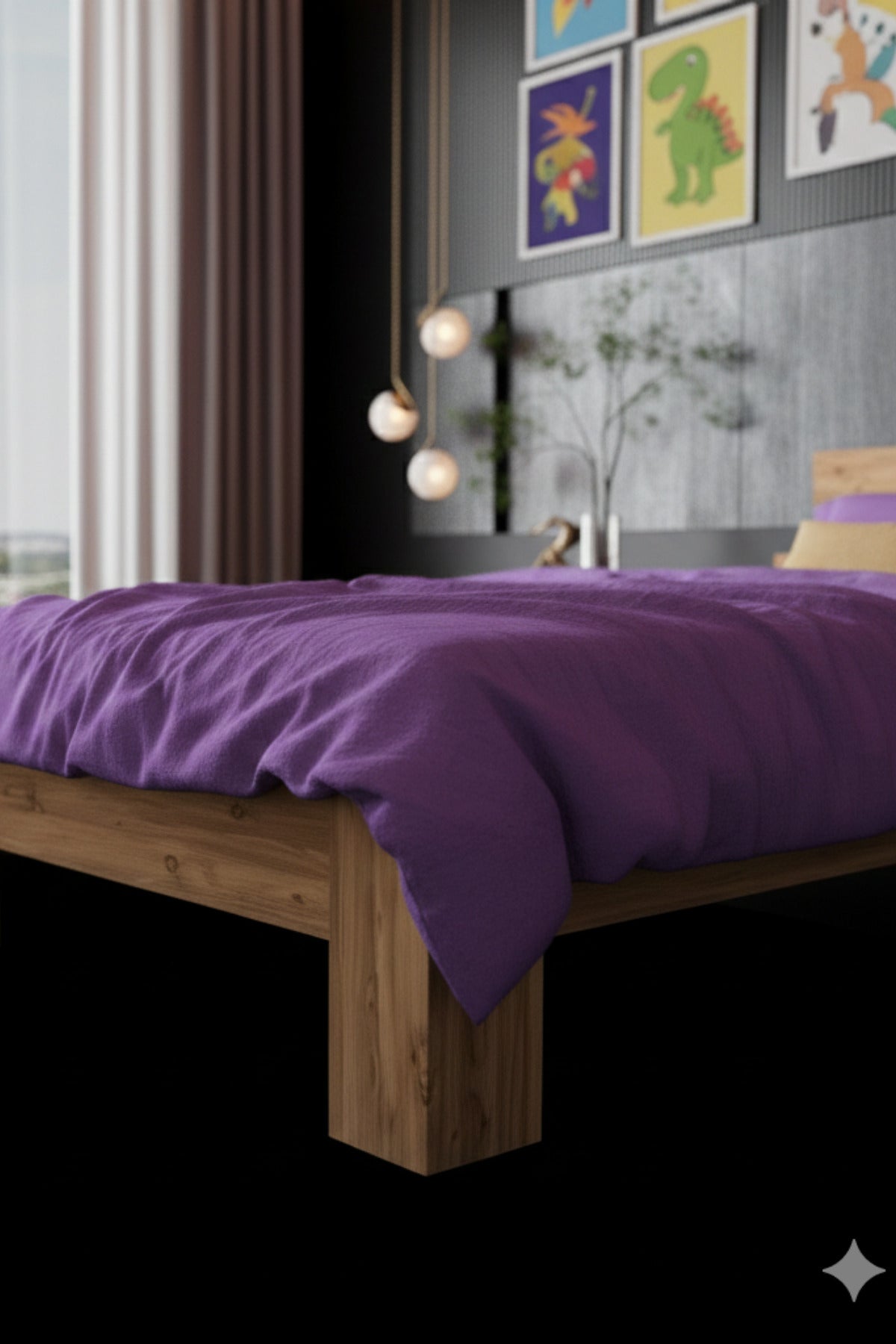 Lotus MDF Karyola 90x200 Atlantik Çam