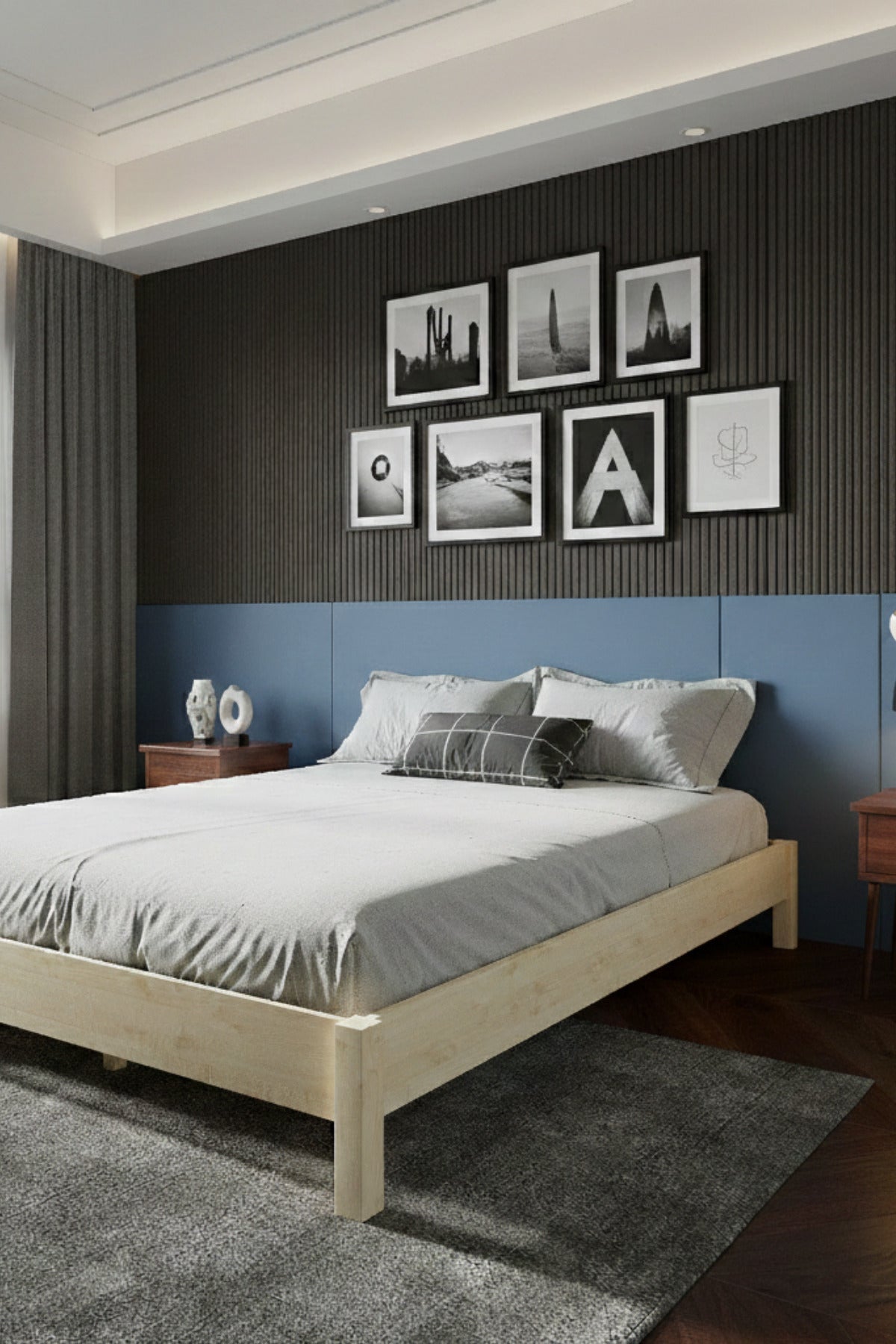 Loft Model Masif Ahşap Karyola 100x200 Doğal