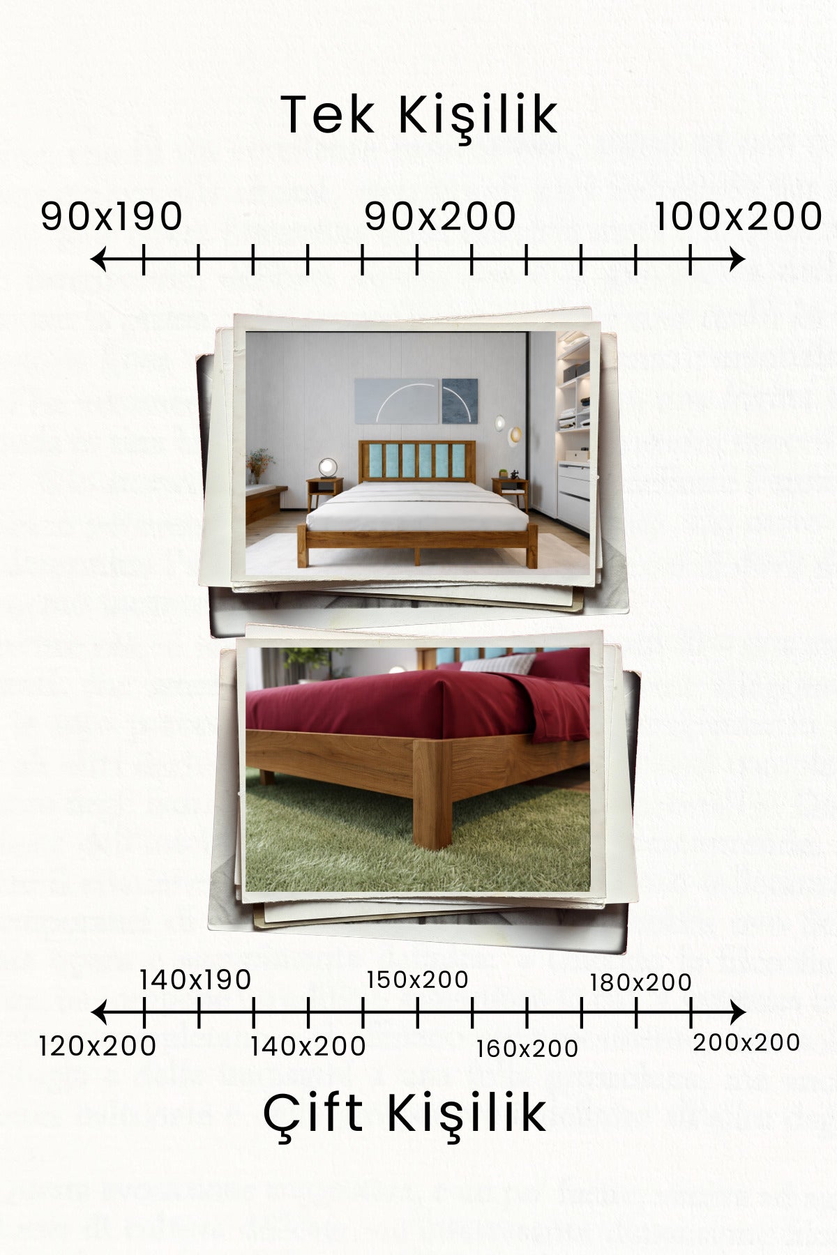 Ori̇on Model Cam Göbeği Rengi Puf Başlıklı Masif Ahşap Karyola 180x200 Doğal