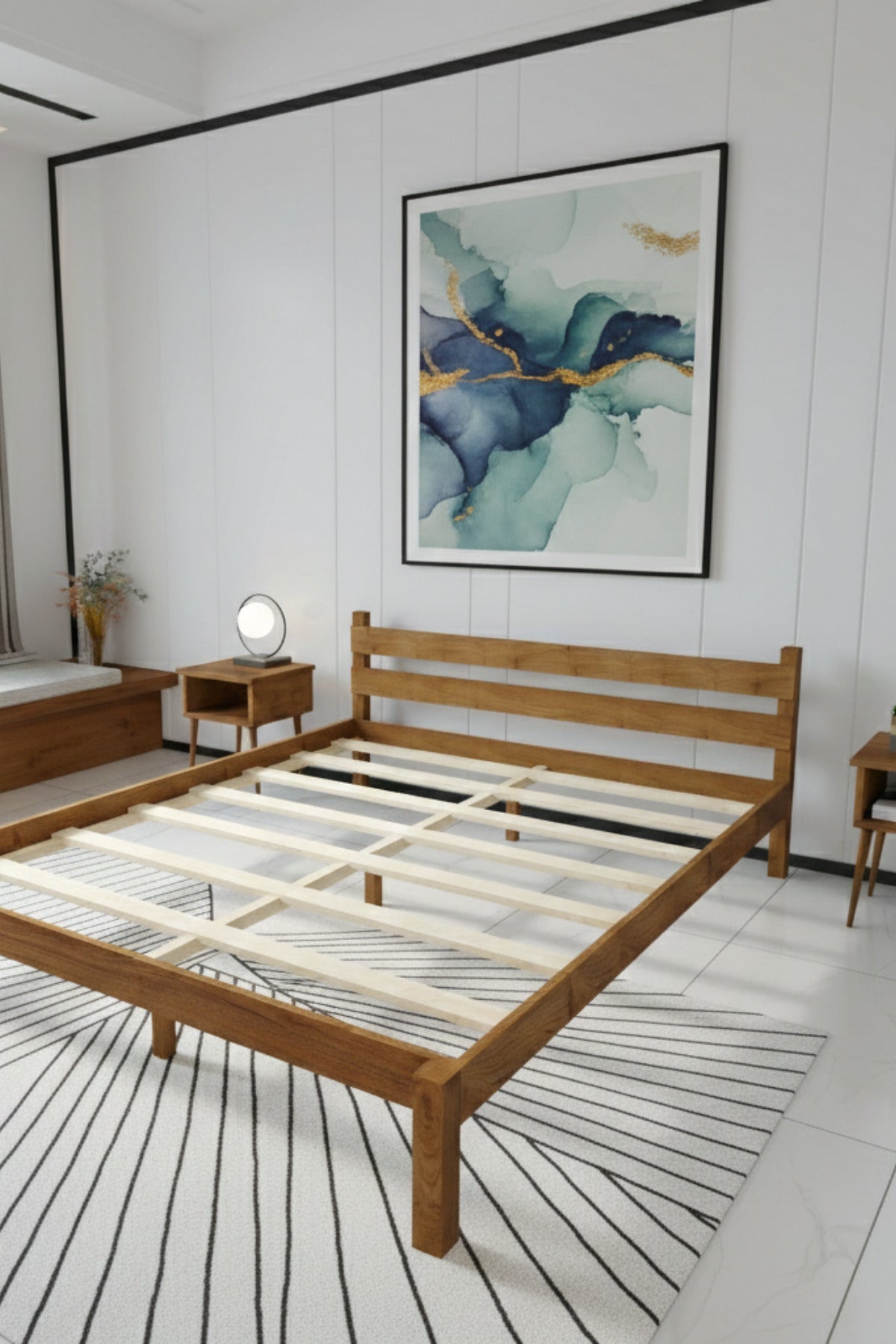 Letto Model Masif Ahşap Karyola 90x190 Ceviz