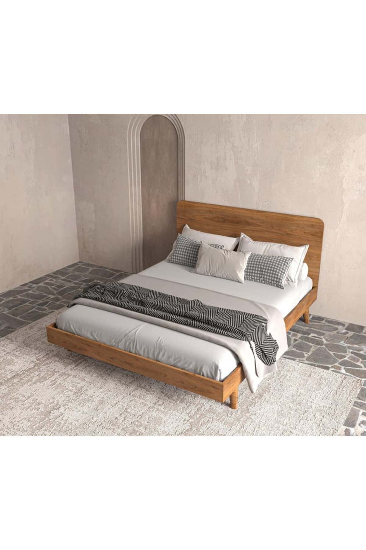 Soft Wood Model Masif Ahşap Karyola 120x200 Doğal