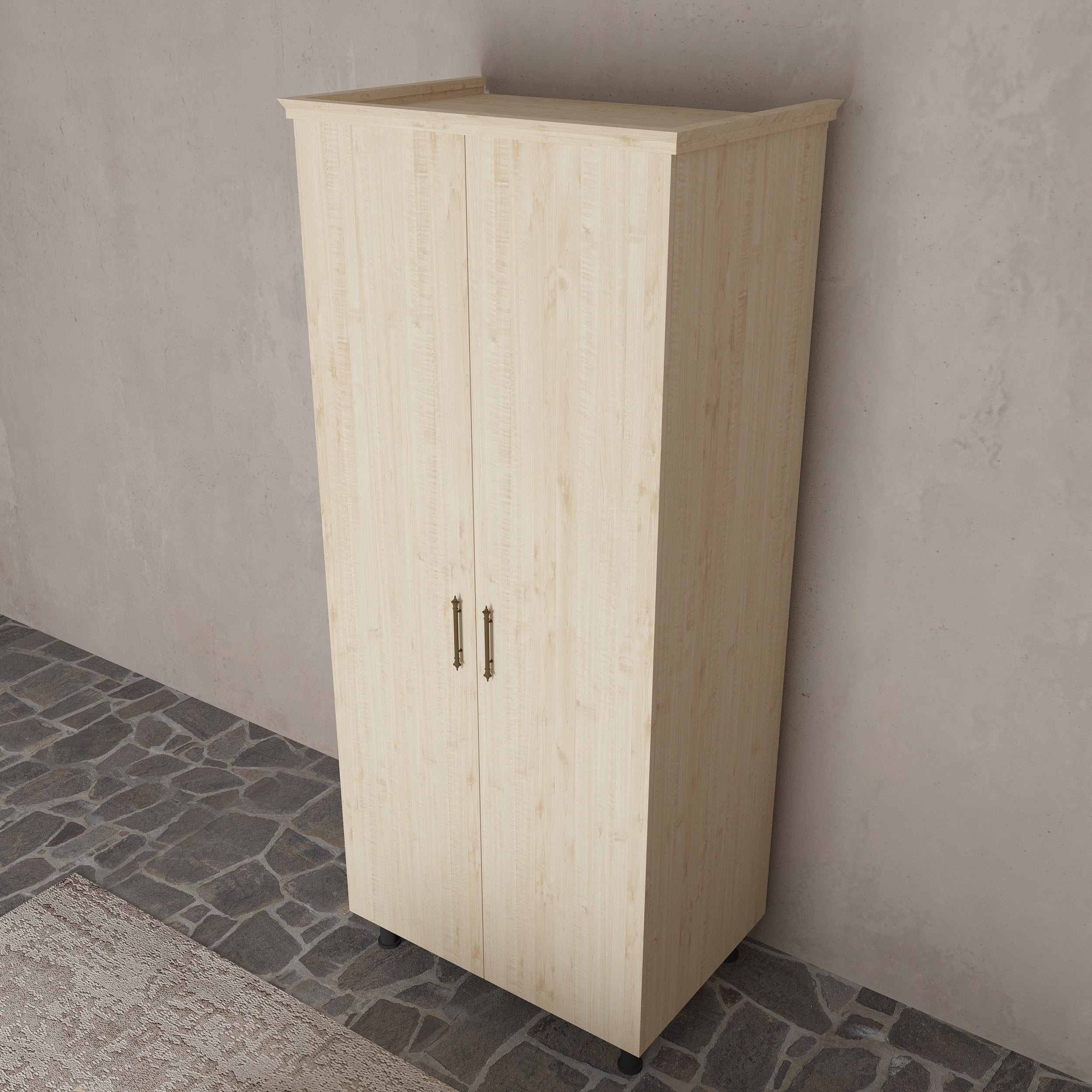 Soft Wood Model 2 Kapaklı Masif Ahşap Gardırop