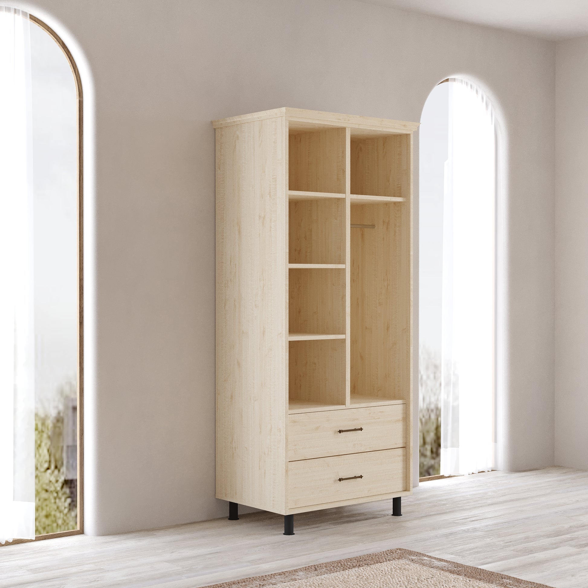 Padova Model 2 Kapaklı Masif Ahşap Gardırop