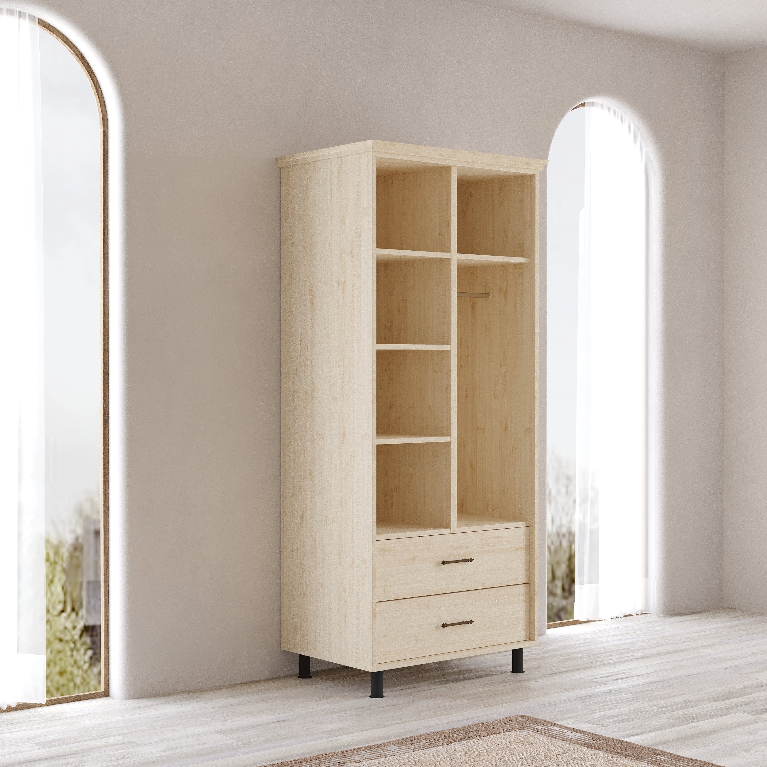 Padova Model 2 Kapaklı Masif Ahşap Gardırop