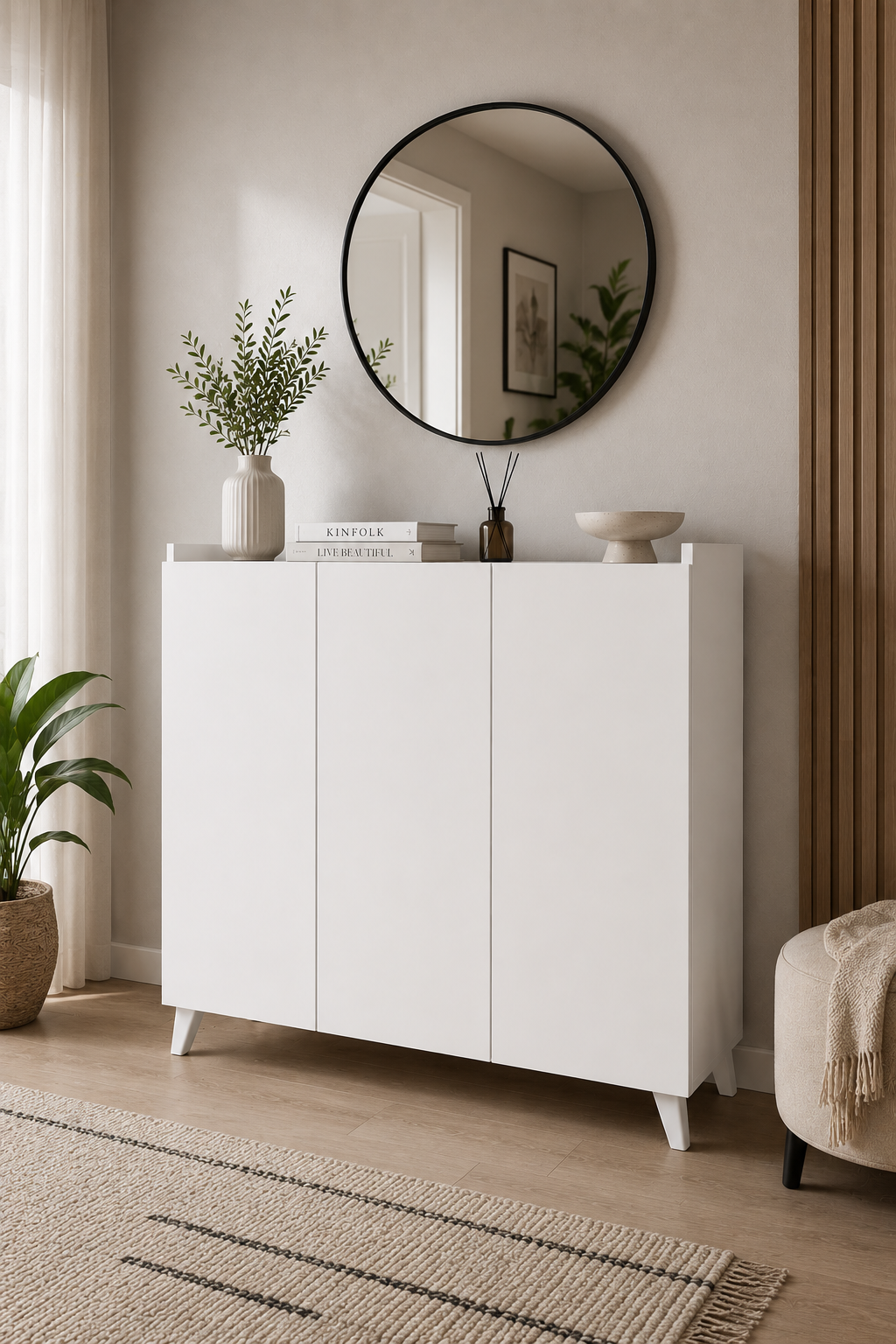 %100 Mdf 3 Kapaklı Çok Amaçlı Dolap Mutfak Dolabı Banyo Dolabı Ayakkabılık