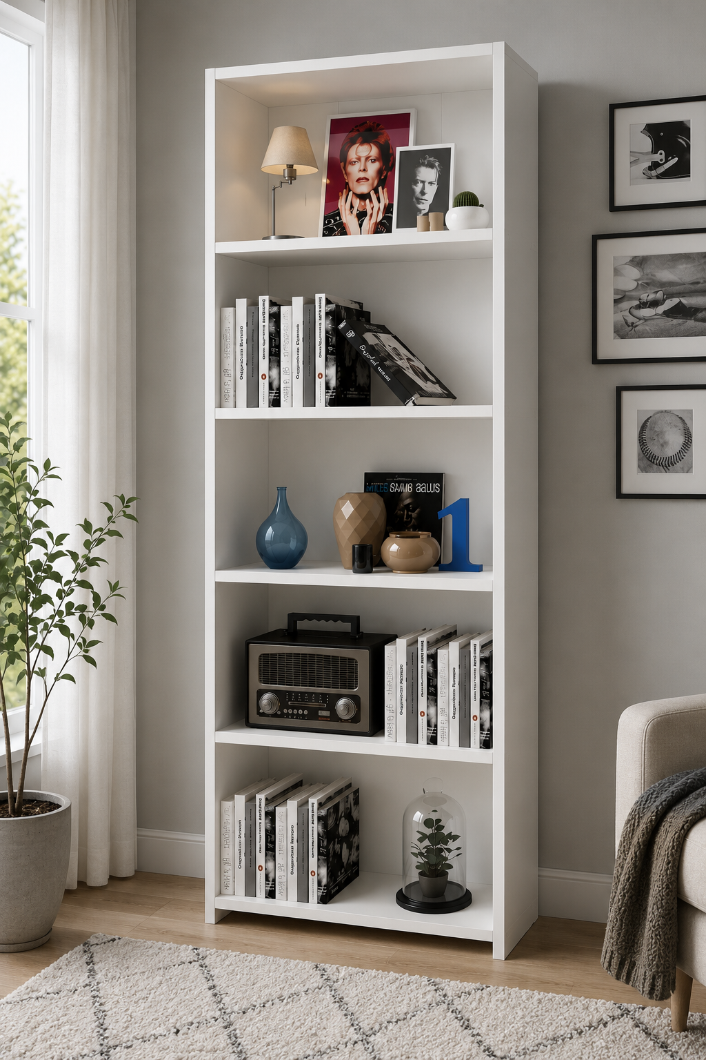 % 100 Mdf 5 Raflı Kitaplık