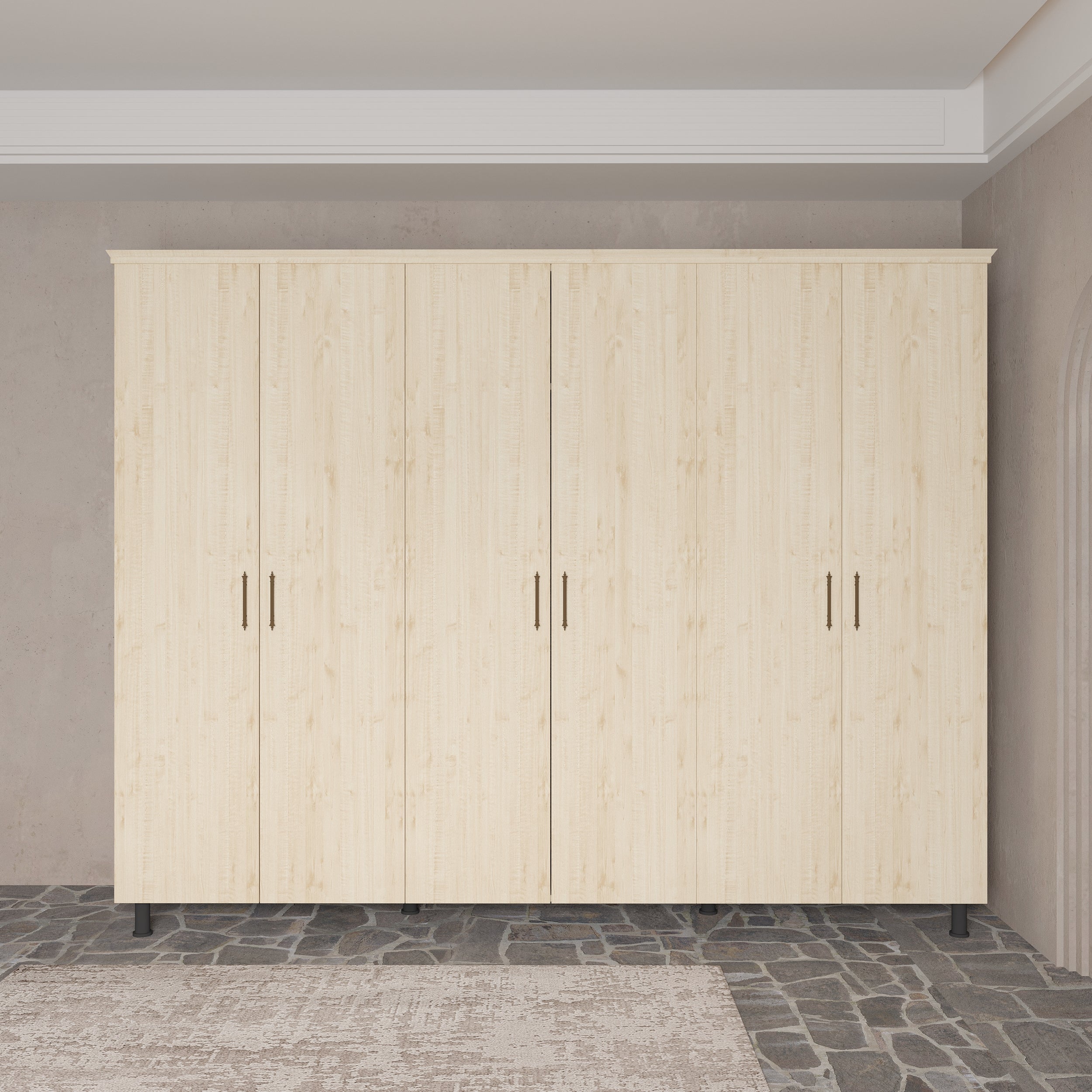 Soft Wood Model 6 Kapaklı Masif Ahşap Gardırop