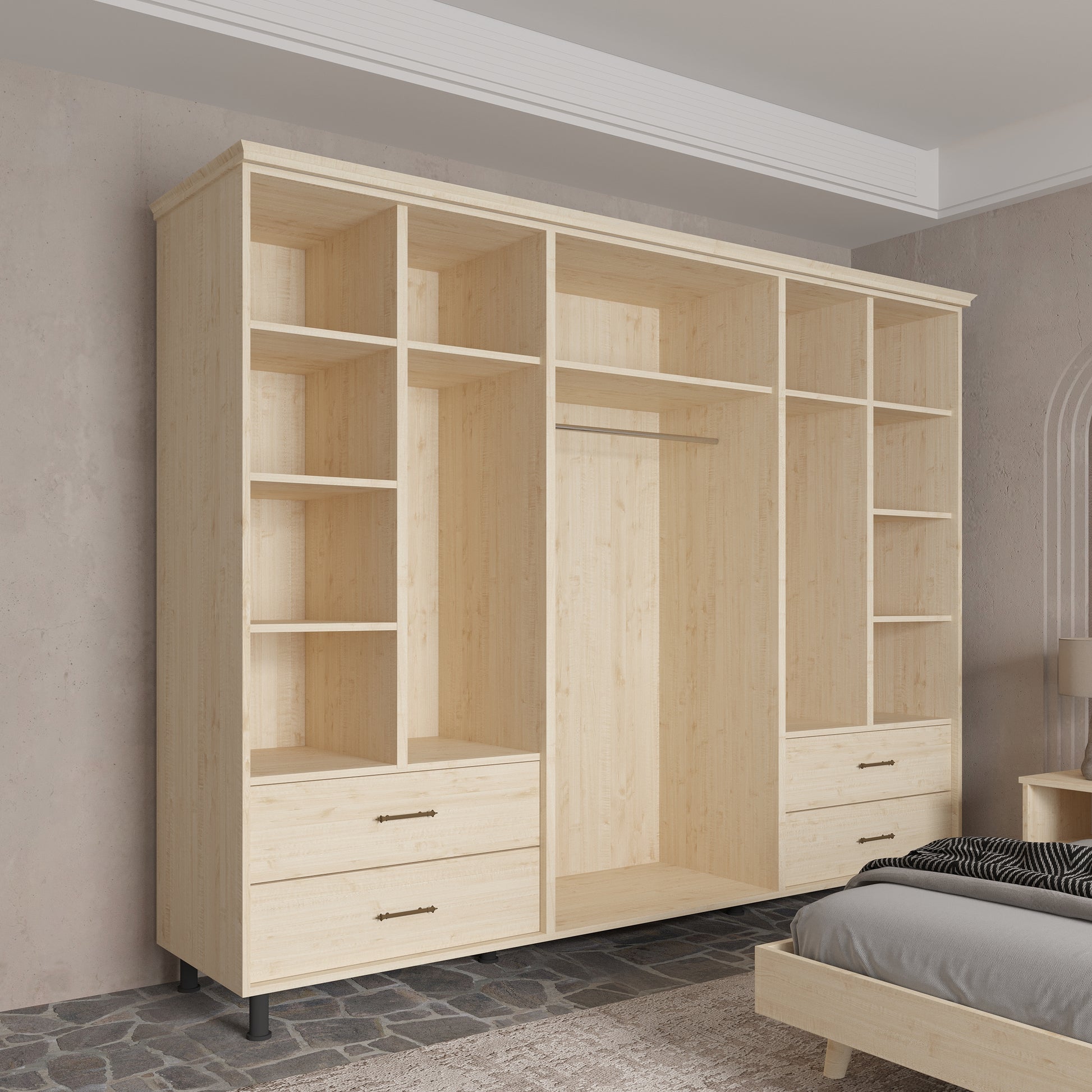 Soft Wood Model 6 Kapaklı Masif Ahşap Gardırop