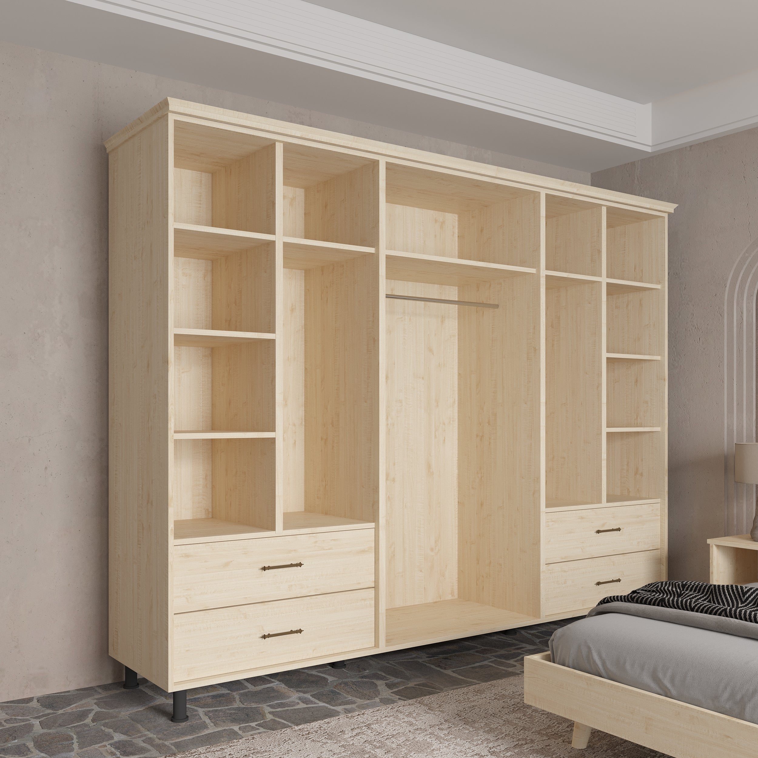 Soft Wood Model 6 Kapaklı Masif Ahşap Gardırop
