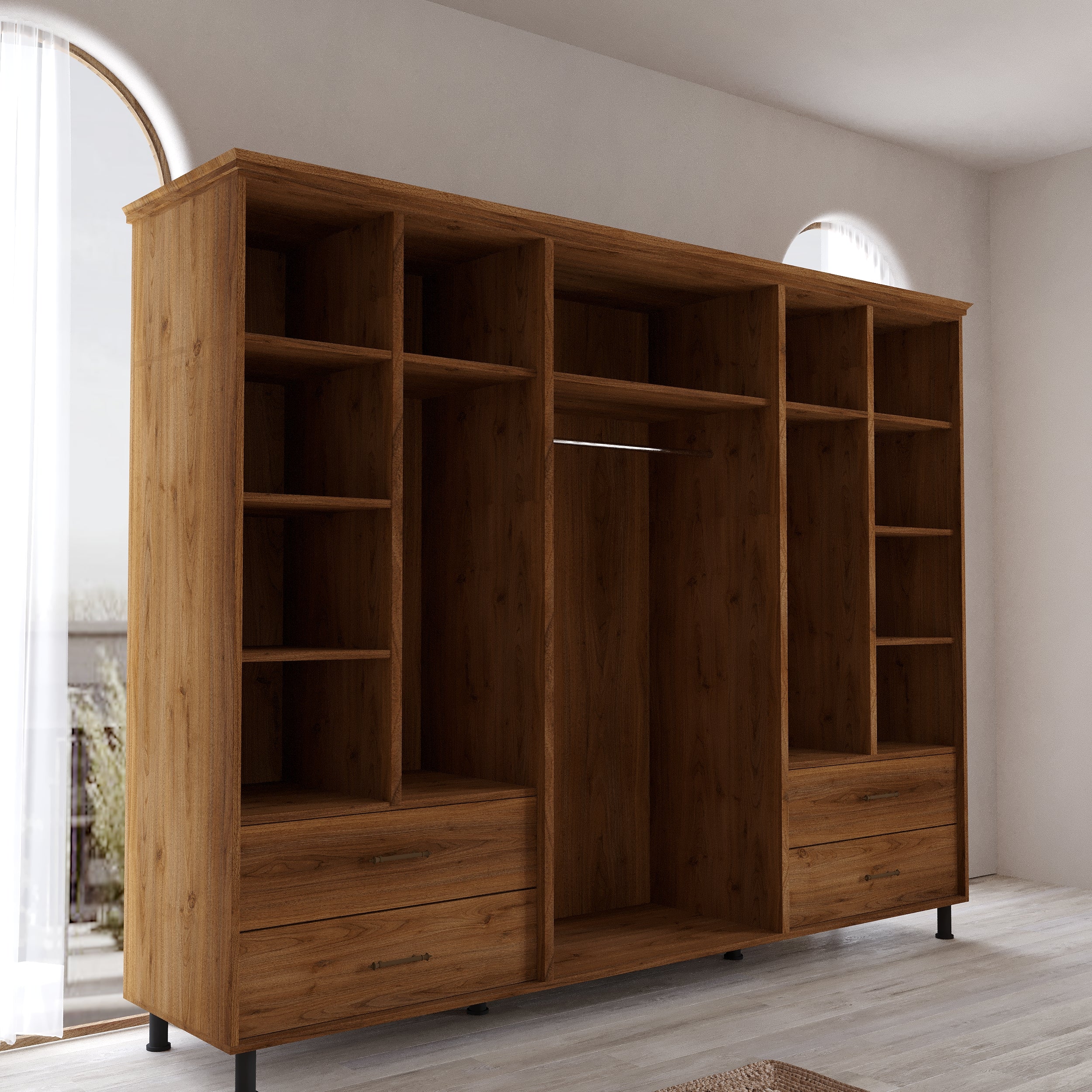 Padova Model 6 Kapaklı Masif Ahşap Gardırop