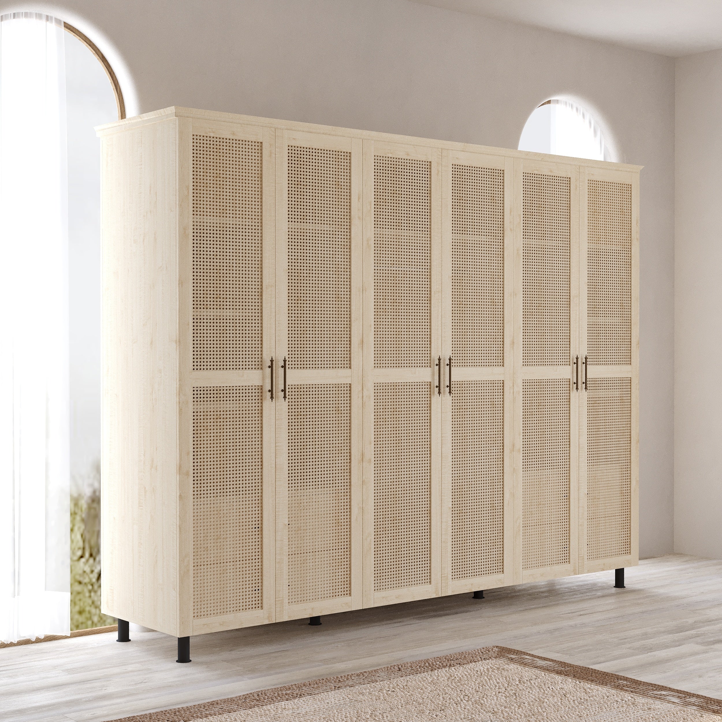 Padova Model 6 Kapaklı Masif Ahşap Gardırop