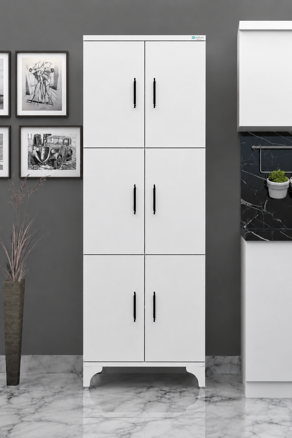 % 100 Mdf 6 Kapaklı Çok Amaçlı Kiler, Banyo, Ayakkabılık, Balkon Dolap