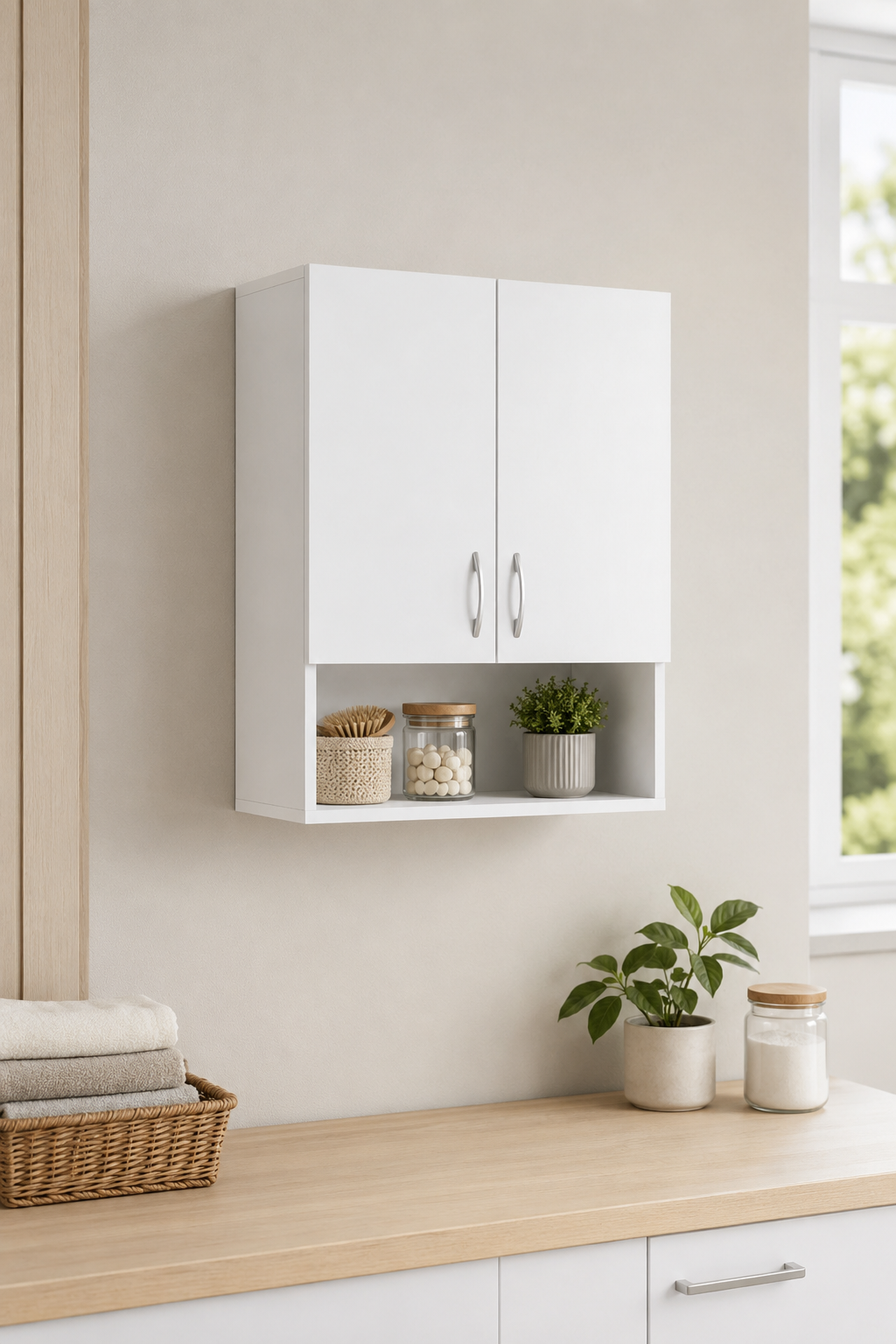 %100 Mdf Çok Amaçlı Banyo Duvar Dolabı Kiler Dolabı