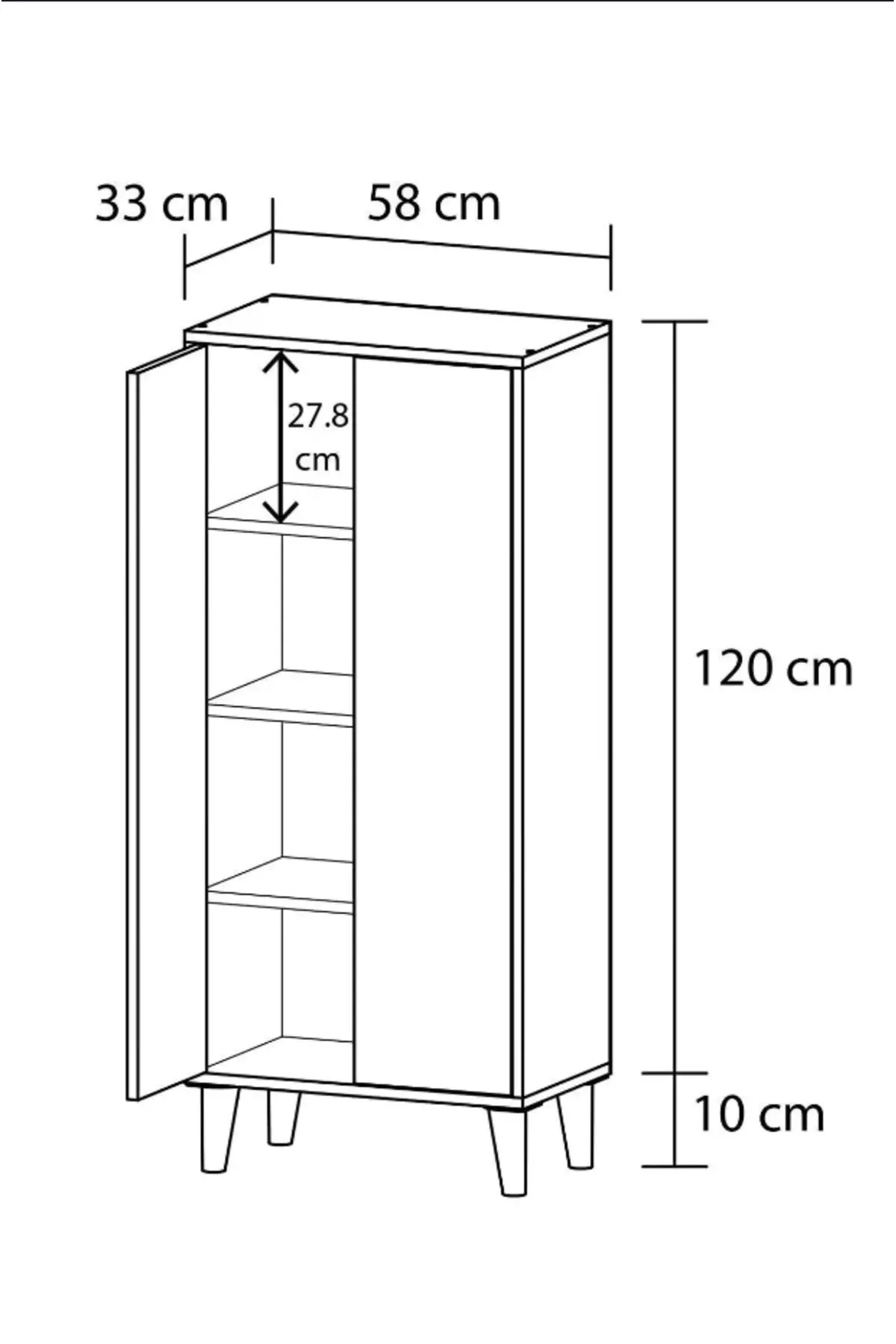 %100 Mdf Çok Amaçlı Kiler Banyo Mutfak Dolabı