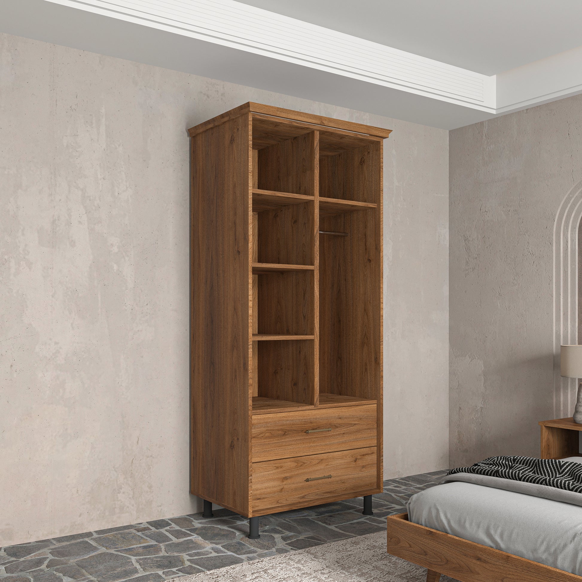 Soft Wood Model 2 Kapaklı Masif Ahşap Gardırop