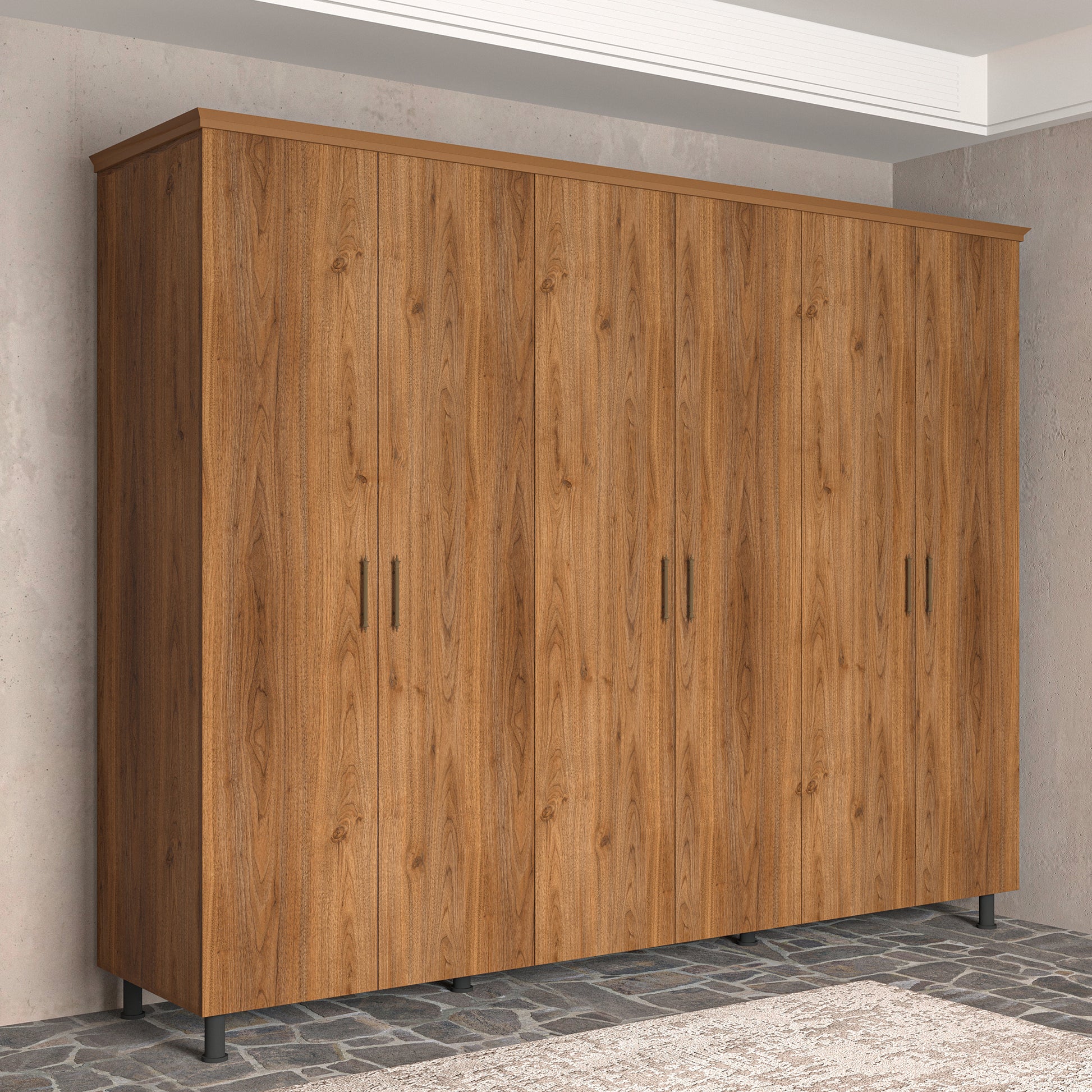 Soft Wood Model 6 Kapaklı Masif Ahşap Gardırop 6 Kapaklı Ceviz