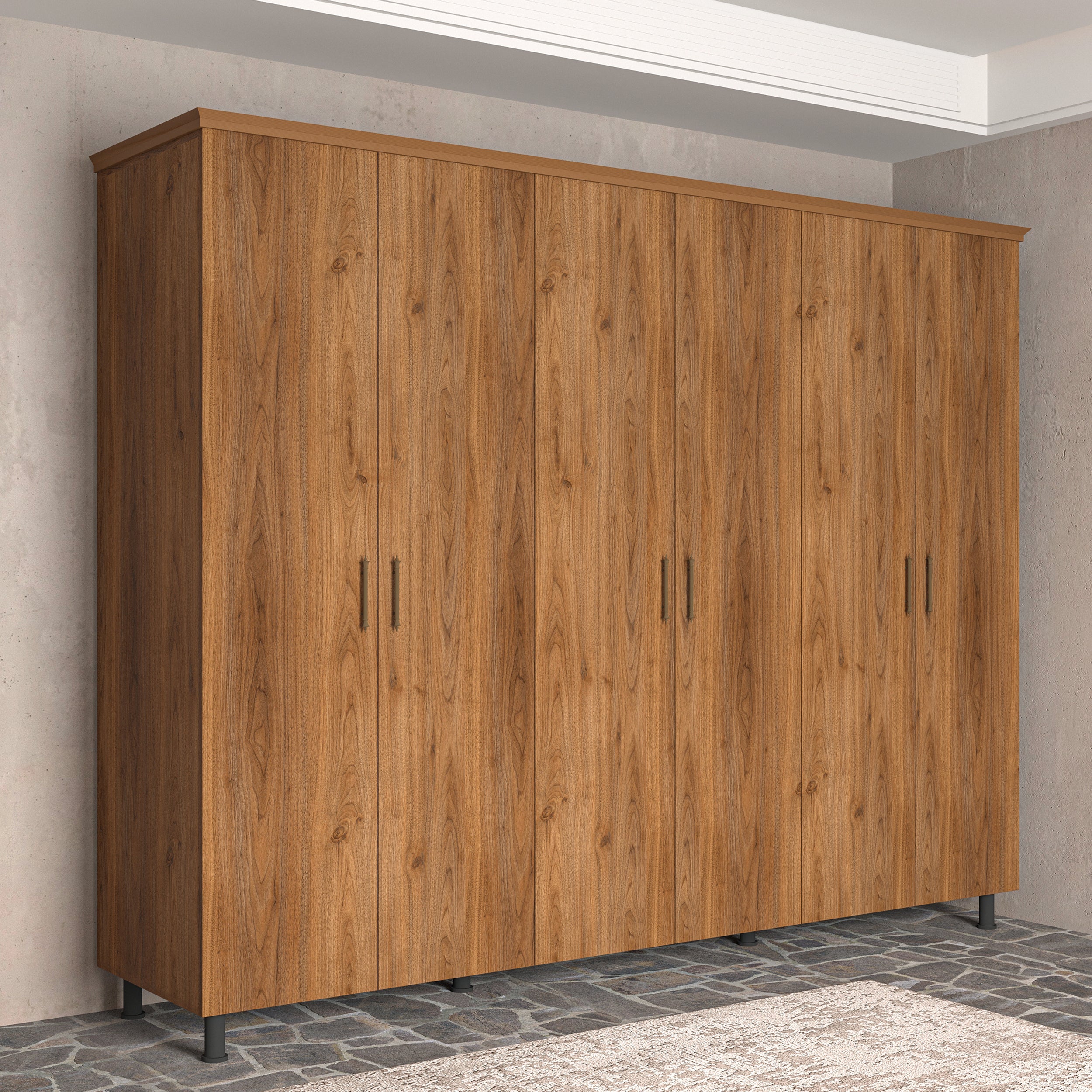 Soft Wood Model 6 Kapaklı Masif Ahşap Gardırop 6 Kapaklı Ceviz