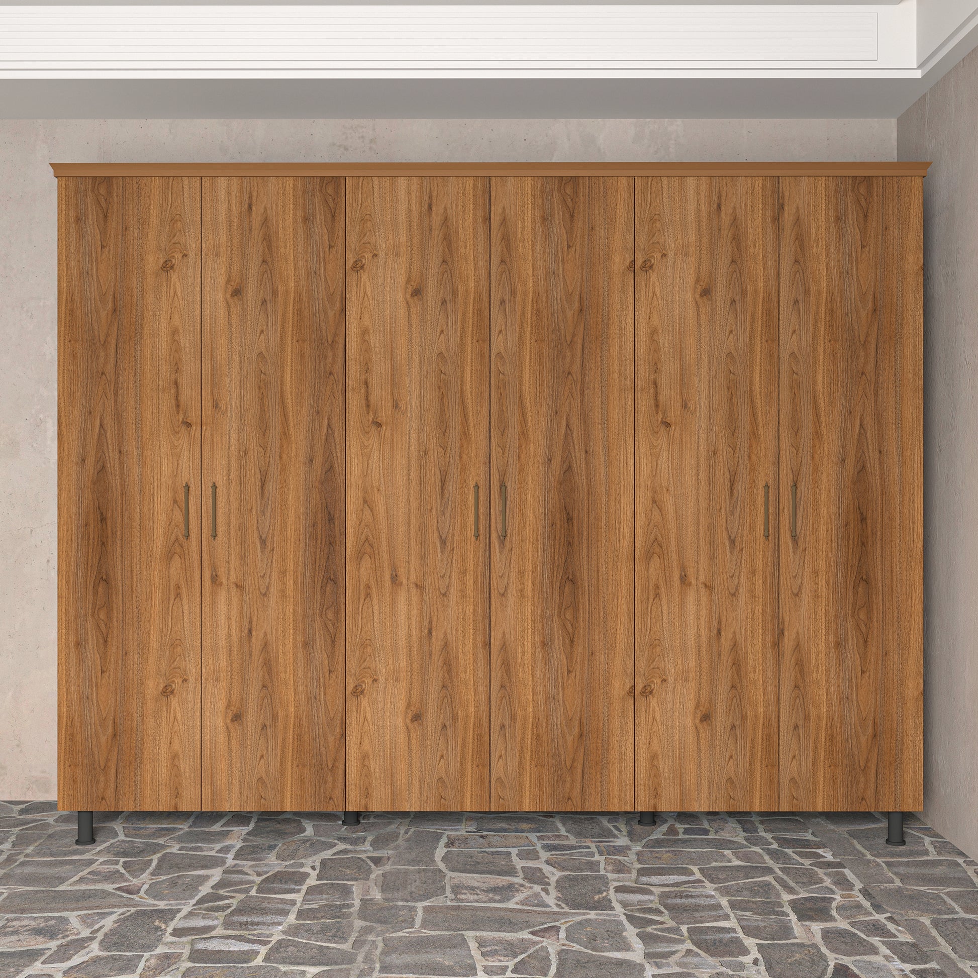 Soft Wood Model 6 Kapaklı Masif Ahşap Gardırop 6 Kapaklı Vernikli