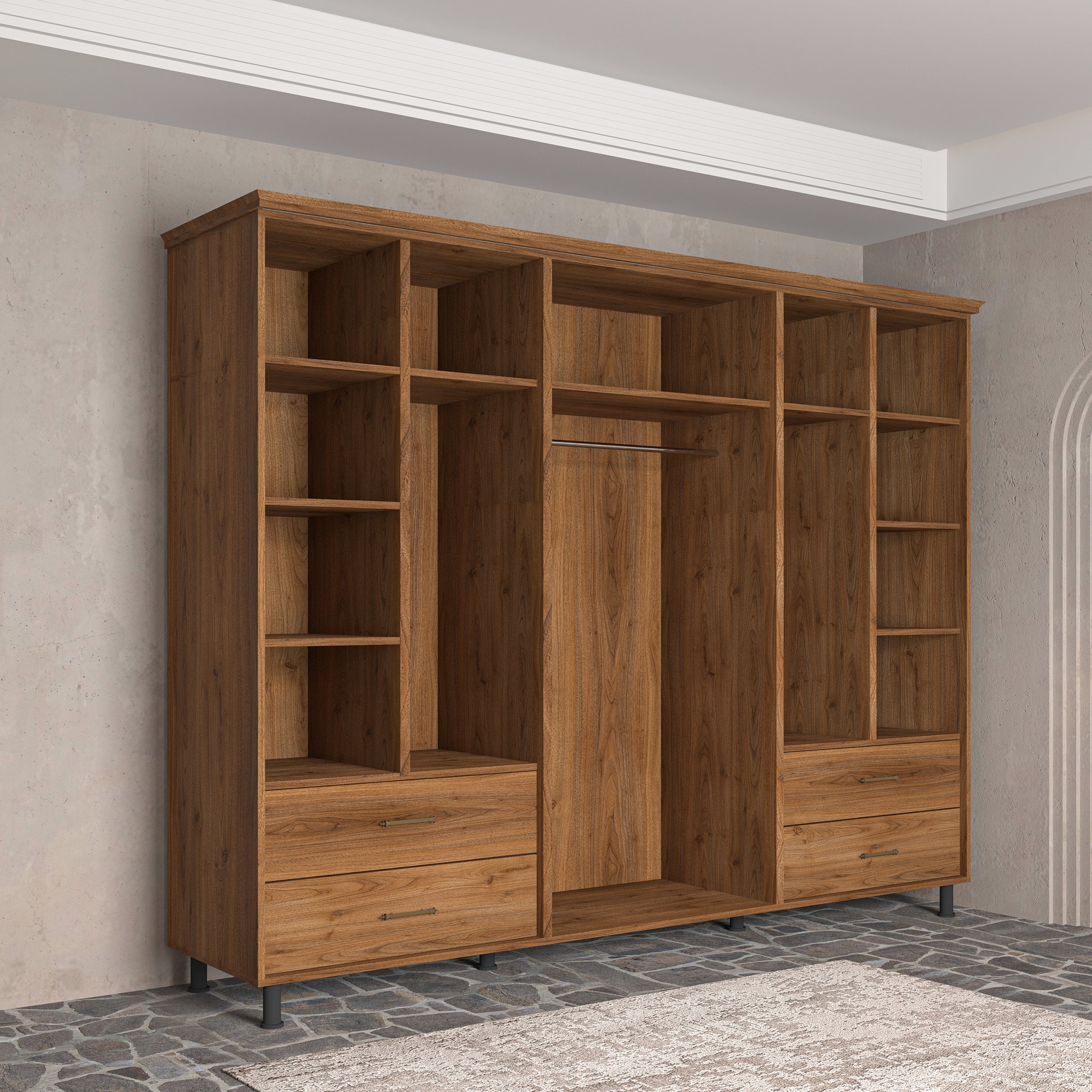 Soft Wood Model 6 Kapaklı Masif Ahşap Gardırop