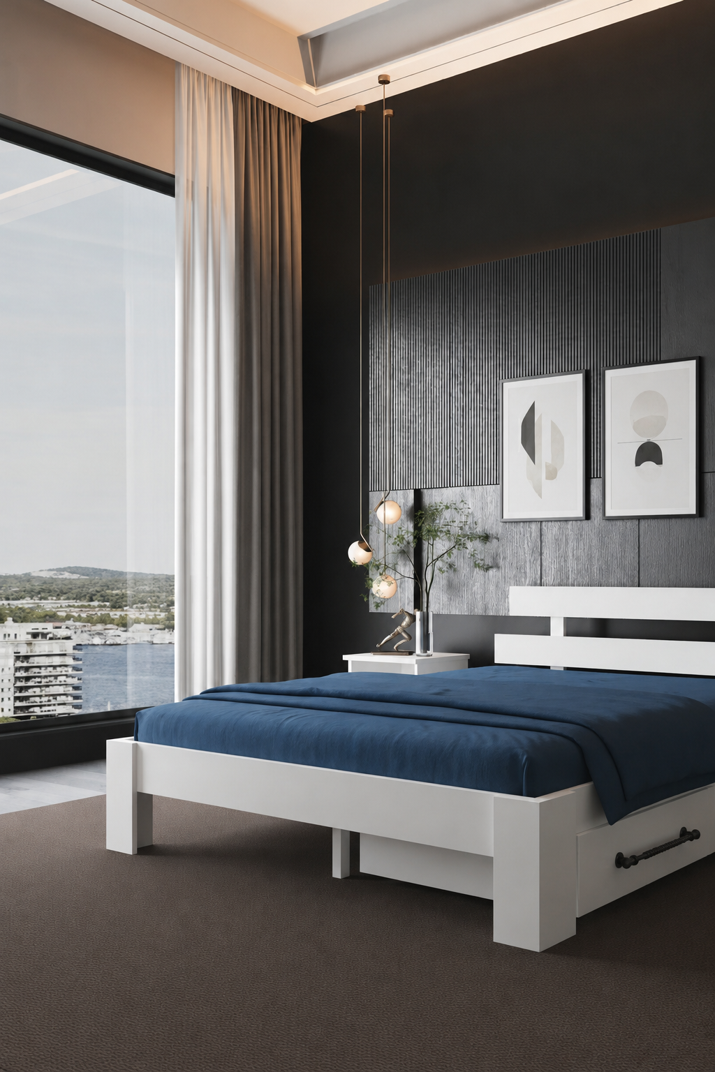 Lotus 4 Çekmeceli MDF Karyola 120x200 Beyaz