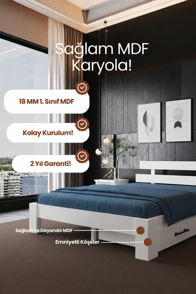 Lotus 4 Çekmeceli MDF Karyola