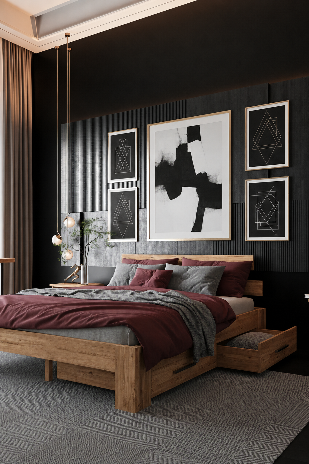Lotus 2 Çekmeceli MDF Karyola 90x200 Atlantik Çam