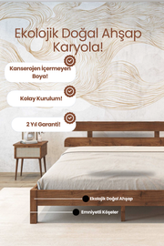 Lotus Model Masif Ahşap Karyola 90x190 Doğal