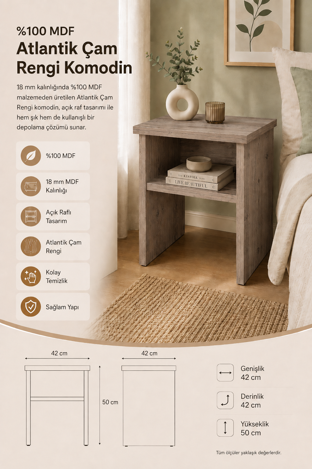 %100 Mdf Komodin