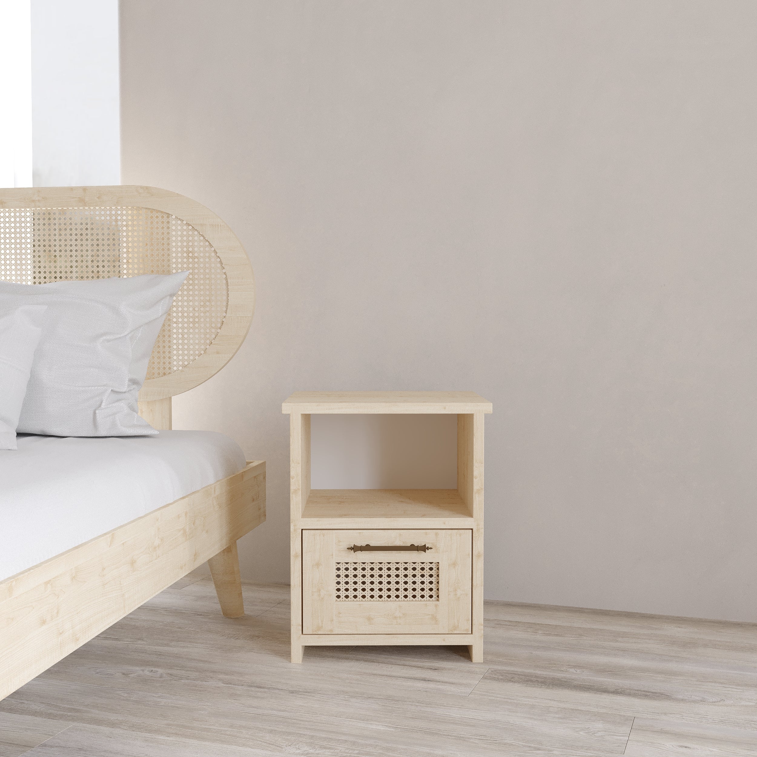 Padova Hazeranlı Model Masif Ahşap Çekmeceli Komodin