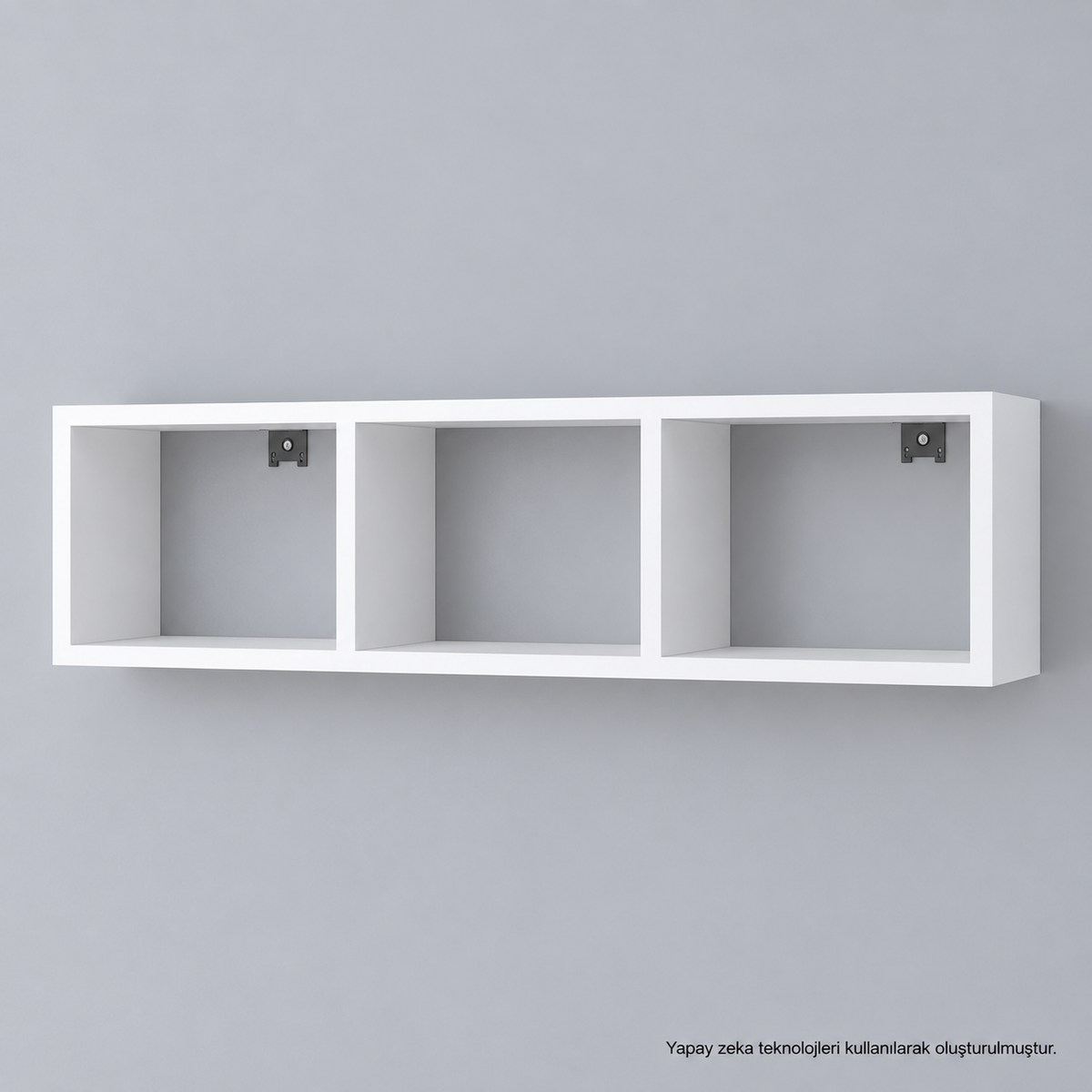 Renazzo Mdf Yatay Duvar Kitaplığı Dekoratif Raf Beyaz kapak