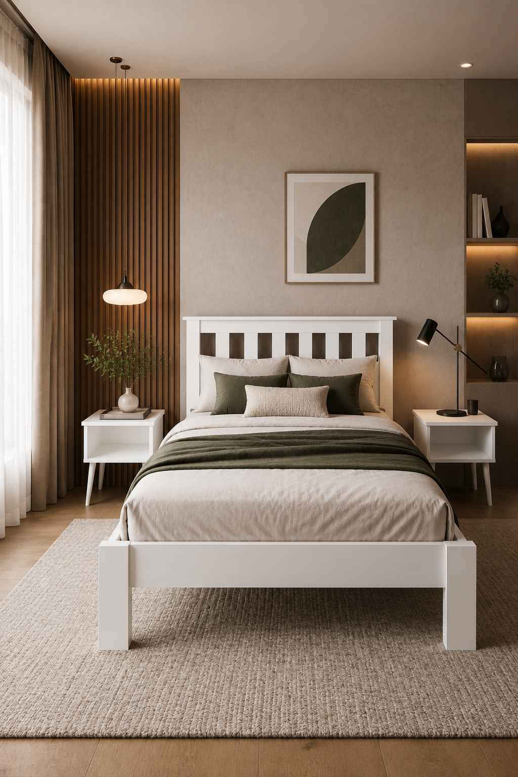 Shark New MDF Karyola 140x190 Beyaz