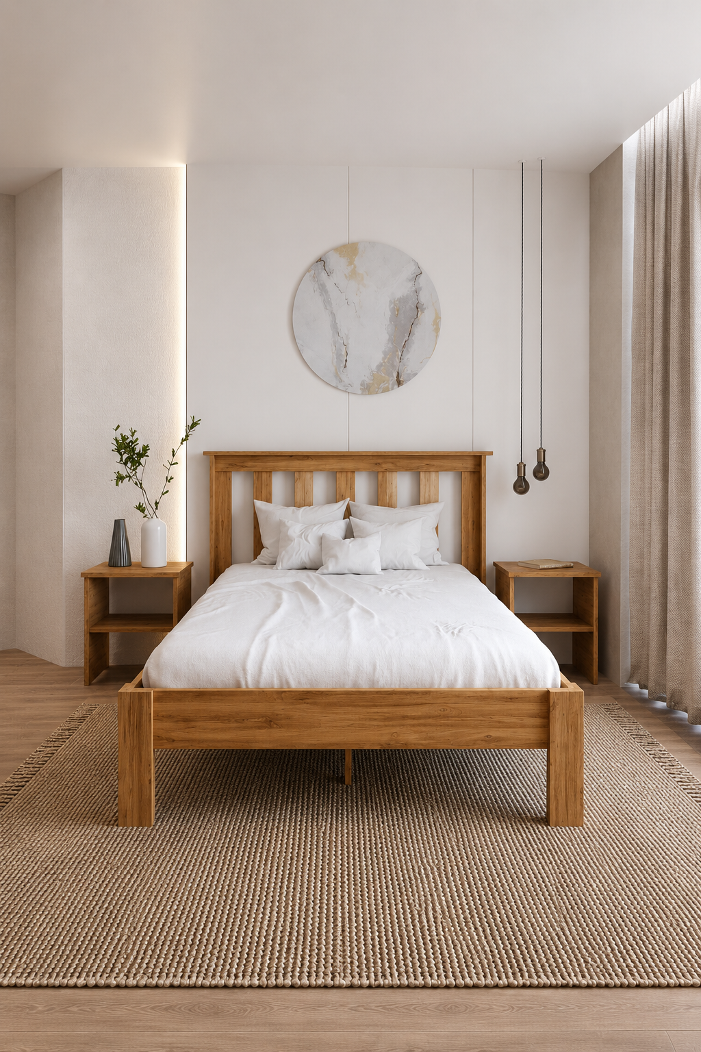 Shark New MDF Karyola 90x190 Atlantik Çam