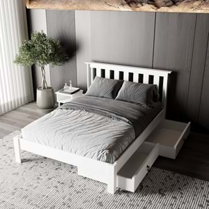 Shark New 2 Çekmeceli MDF Karyola | Kolay Kurulum