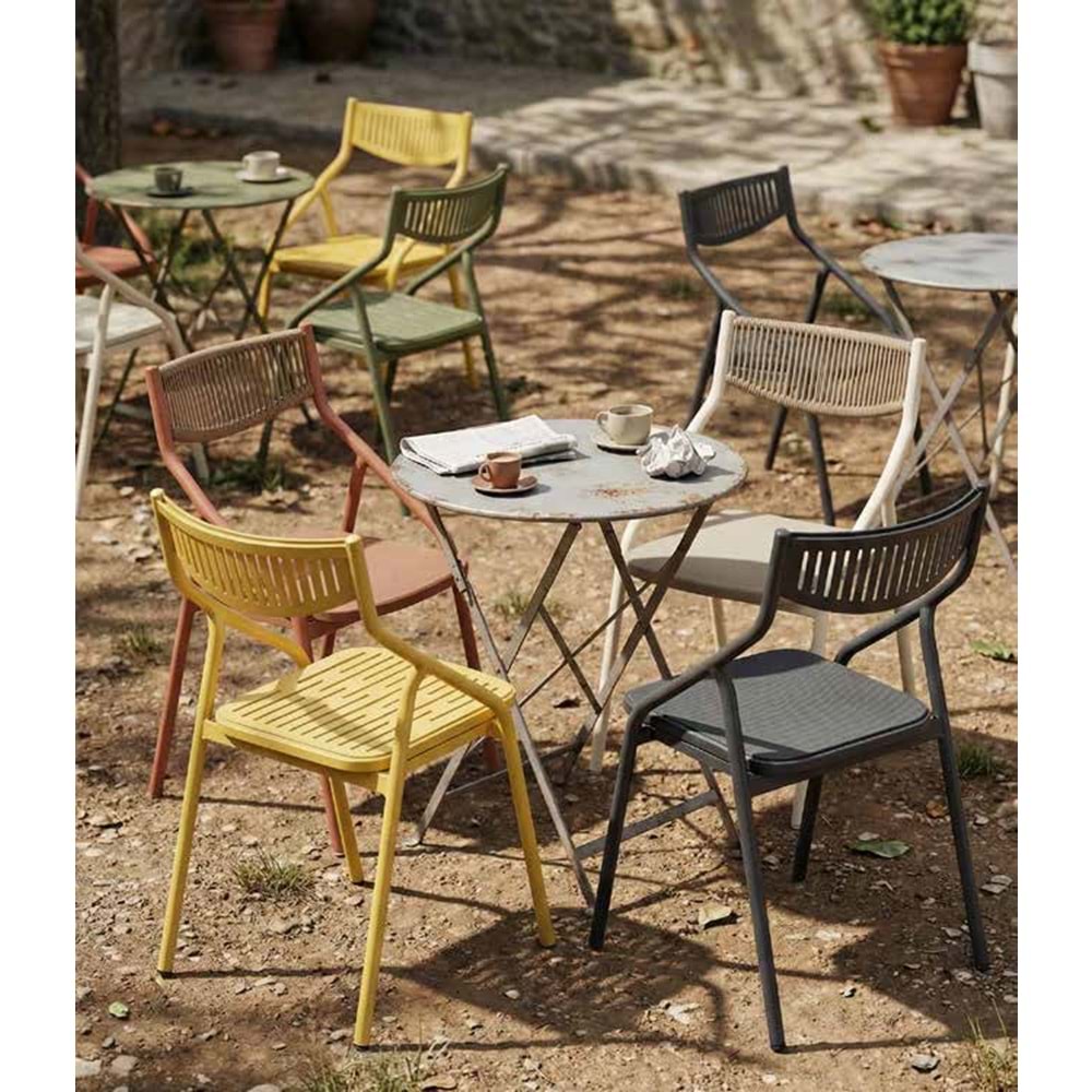 Renazzo Alba Modern Bahçe Sandalyesi - Renkli Dış Mekan Sandalyesi