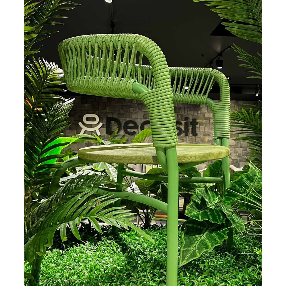 Renazzo Mare Modern Bahçe Sandalyesi - Halat Örgülü Dış Mekan Tasarımı