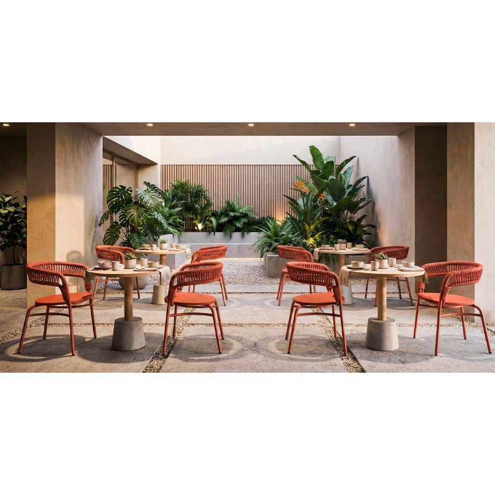 Renazzo Mare Modern Bahçe Sandalyesi - Halat Örgülü Dış Mekan Tasarımı