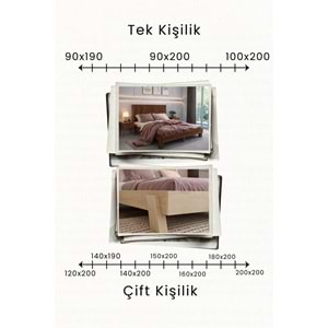 Alaz Model Dikey Başlıklı Ahşap Karyola