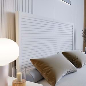 Alaz Model Beyaz Renk Çam Ahşap Karyola Ve İki Komodin Set ( YTY )