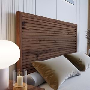 Alaz Model Ceviz Renk Çam Ahşap Karyola Ve İki Komodin Set ( YTY )