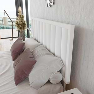 Hüma Model Beyaz Renk Ahşap Tek Başlık ( DİKEY )