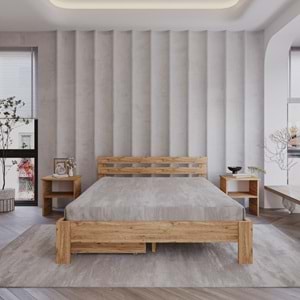 2 Çekmeceli Letto Atlantik Mdf Karyola | Tek Ve Çift Kişilik Yatak Uyumlu, Kolay Kurulum